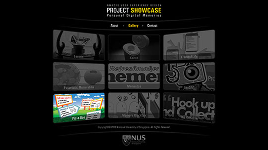 Screenshot of a full view of the NM4210 User Experience Design Project Showcase website.